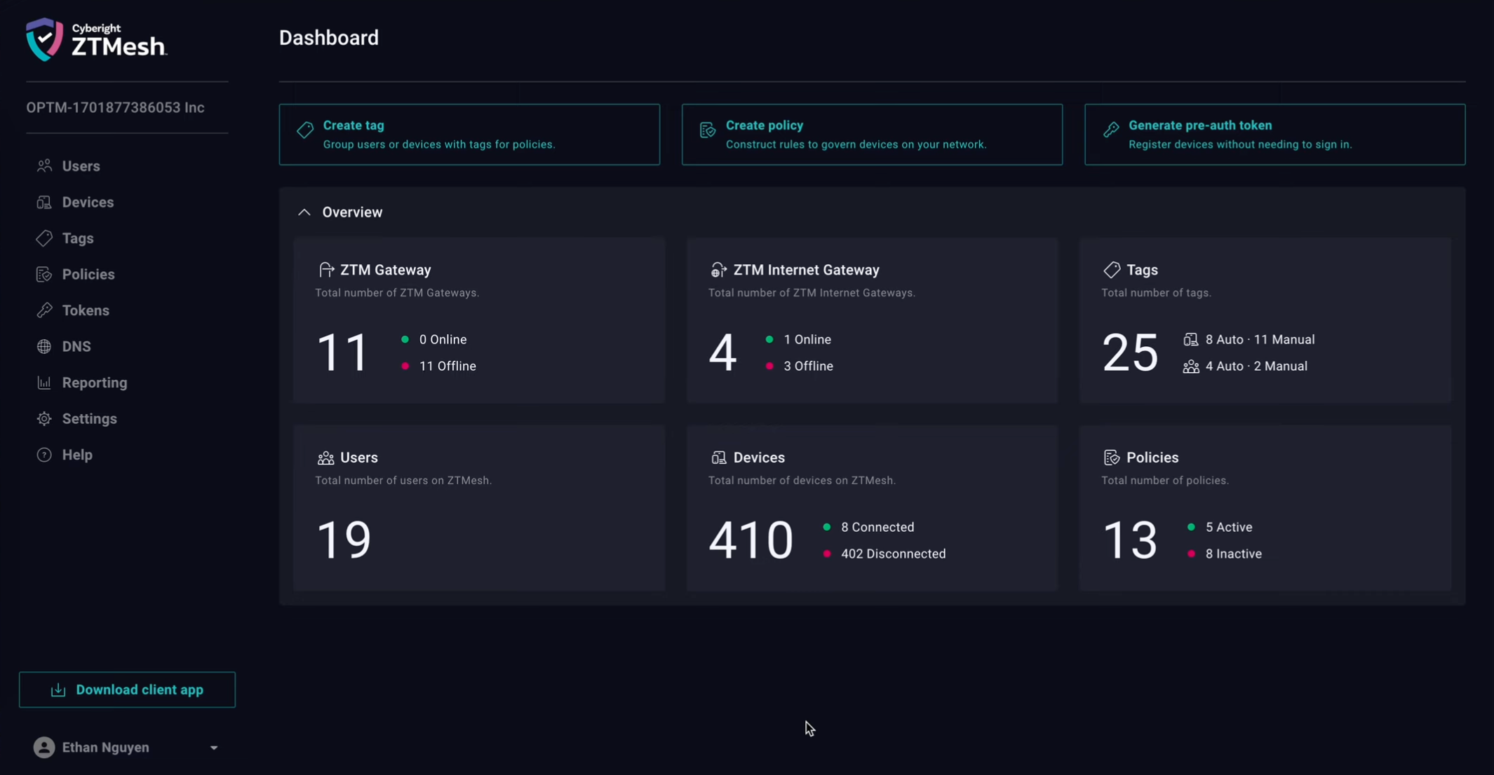 ZTMesh Web Application Portal